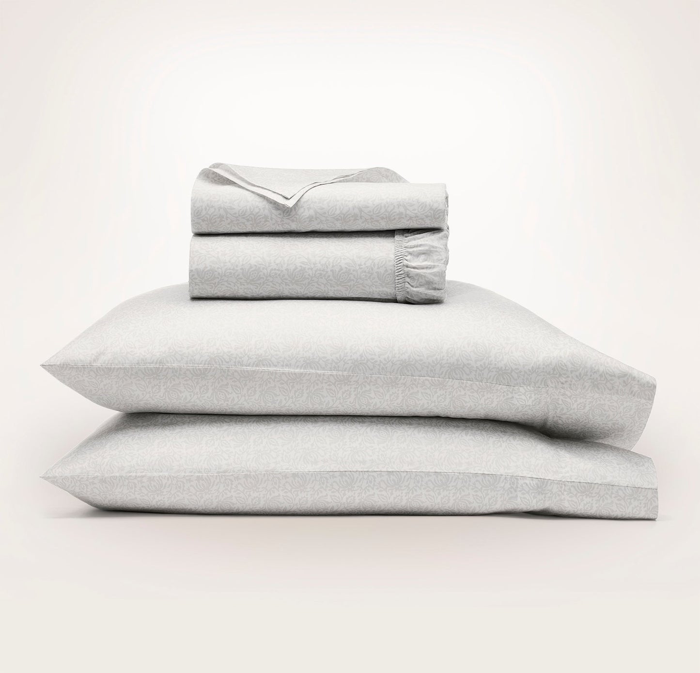 Signature Hemmed Sheet Set - Mist Cotton Bloom