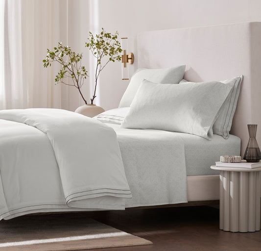 Signature Hemmed Sheet Set - Mist Cotton Bloom