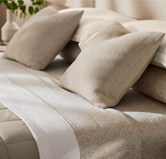 Ribbed Knit Pillow Cover (20x20) - Heathered Oatmeal