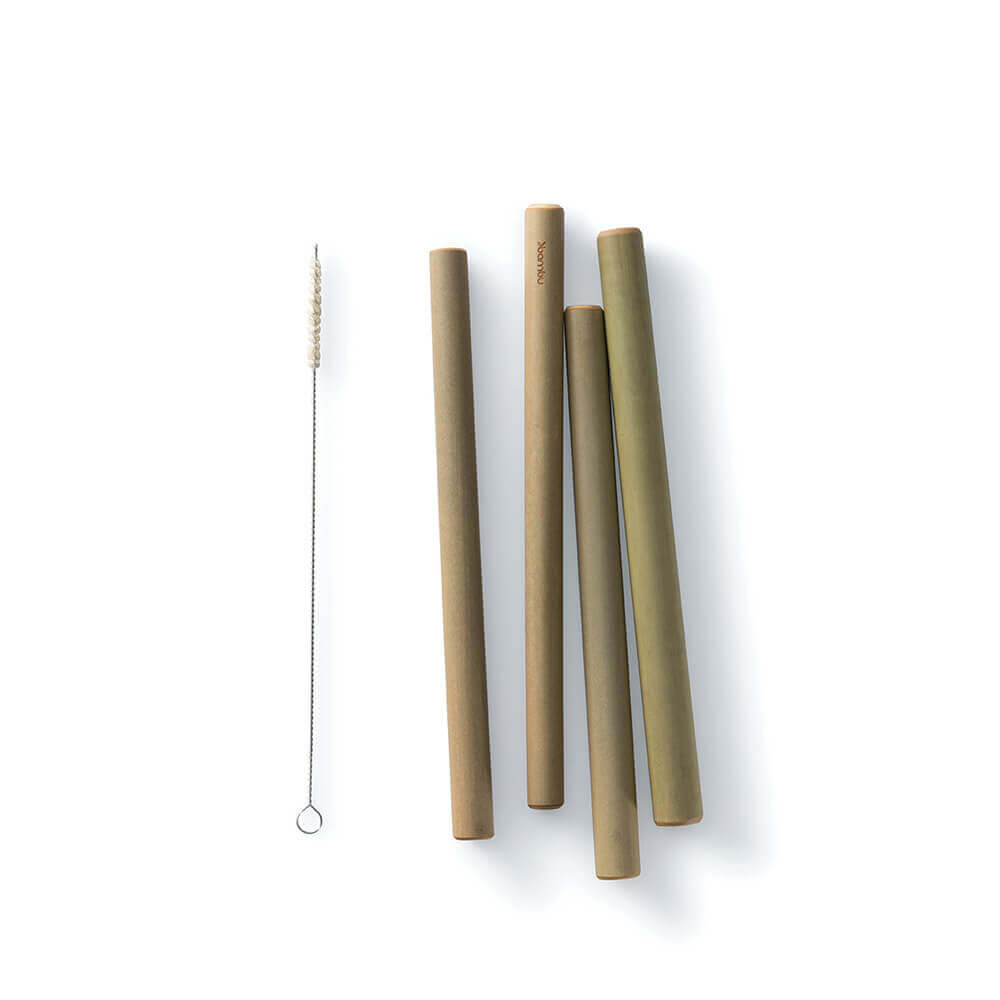 Reusable Jumbo Bamboo Straws, set of 4