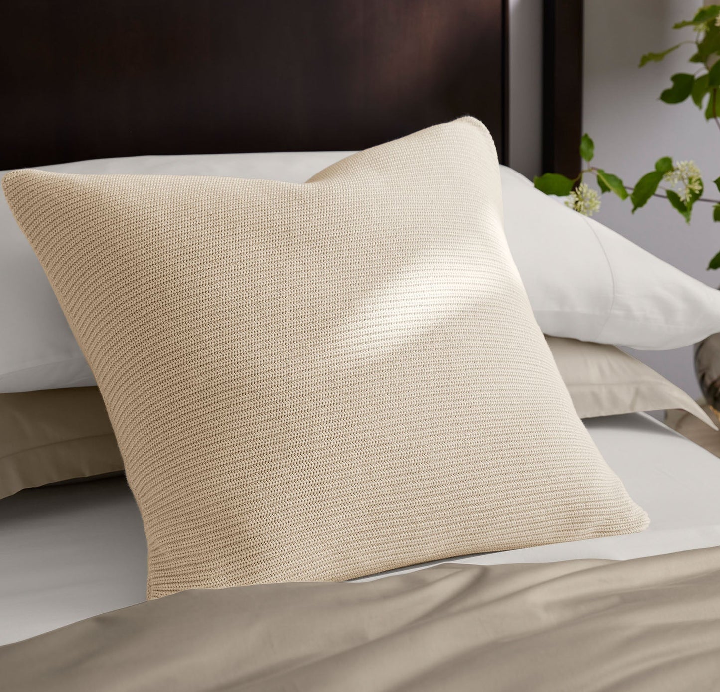 Ribbed Knit Euro Sham - Natural