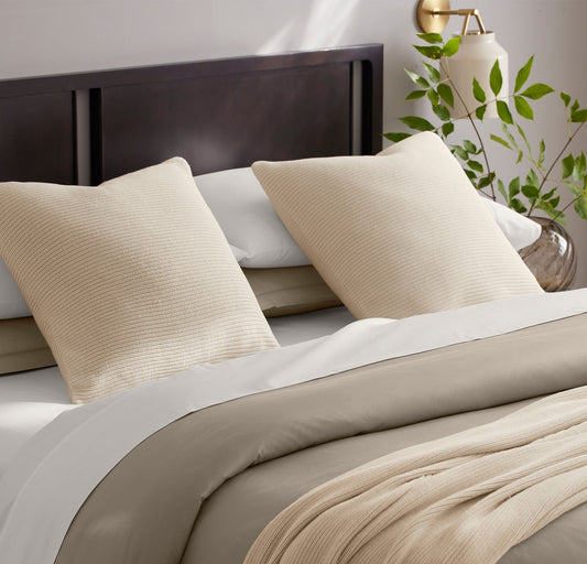 Ribbed Knit Euro Sham - Natural