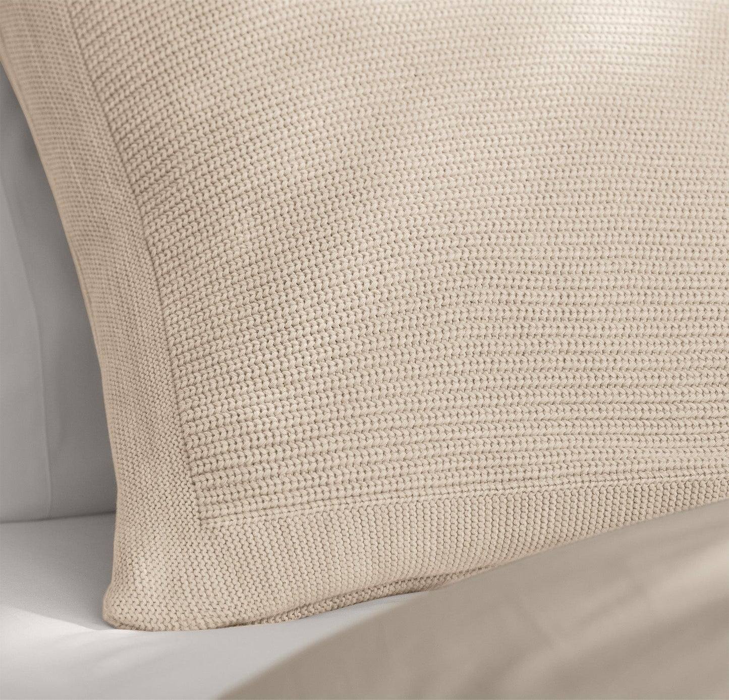 Ribbed Knit Pillow Cover (Lumbar) - Natural