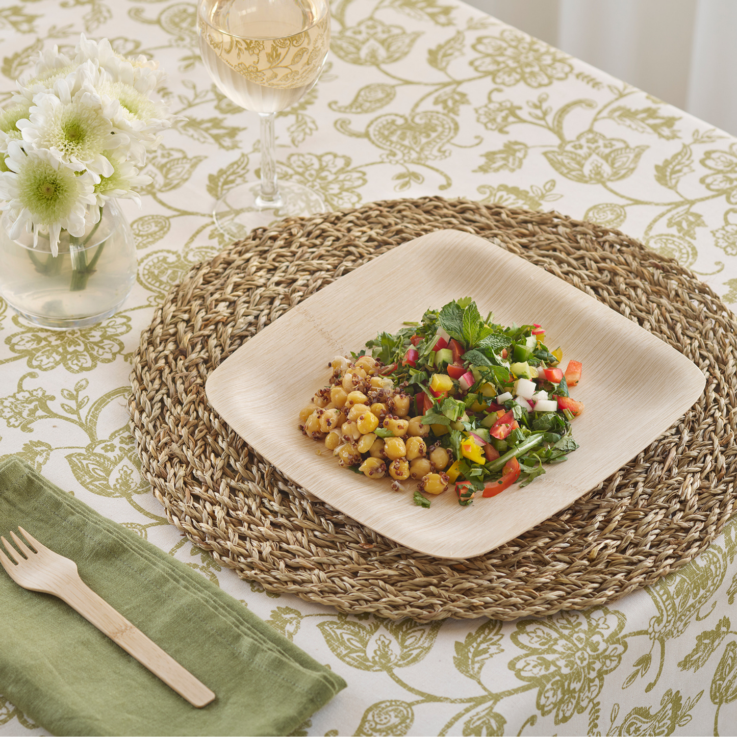Disposable Bamboo Square Plates