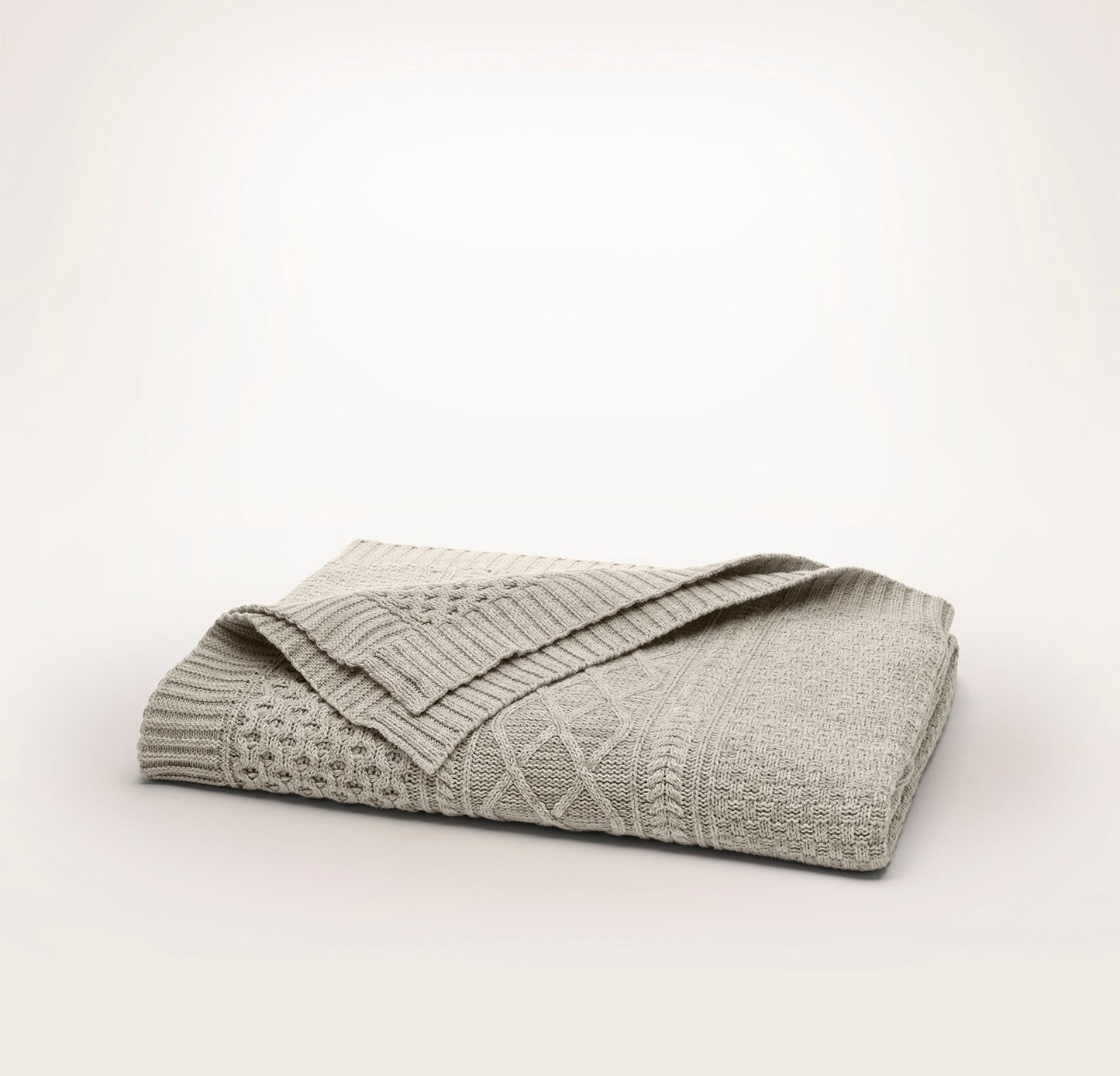 Aran Knit Throw Blanket - Heathered Oatmeal