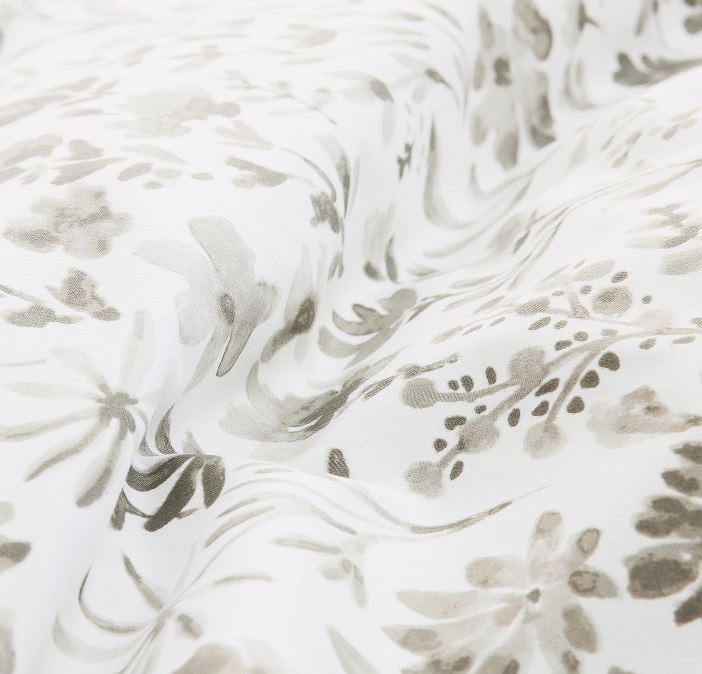 Signature Hemmed Duvet Set - Pewter Botanical