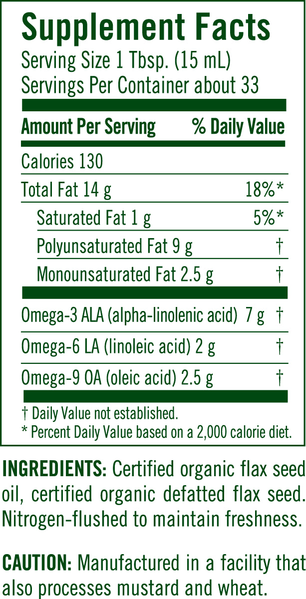 High Lignan Flax Oil