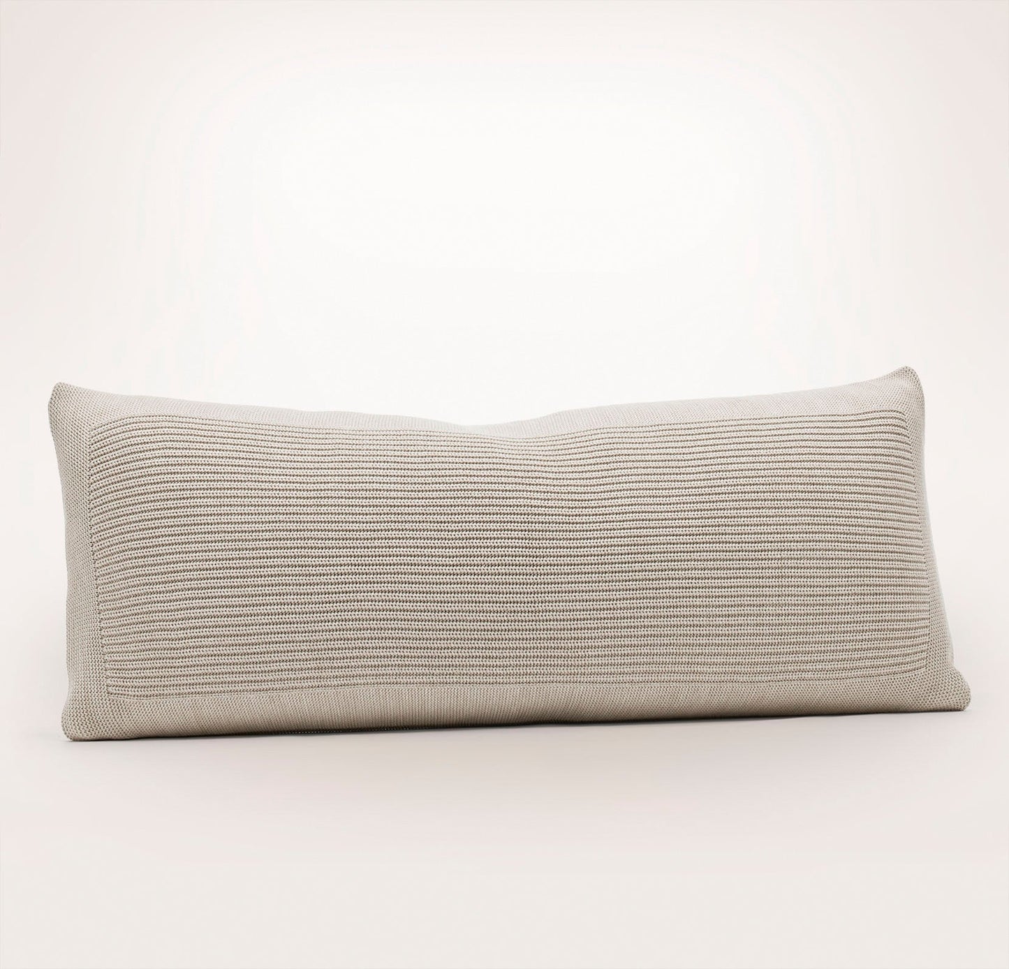 Ribbed Knit Pillow Cover (Lumbar) - Heathered Oatmeal