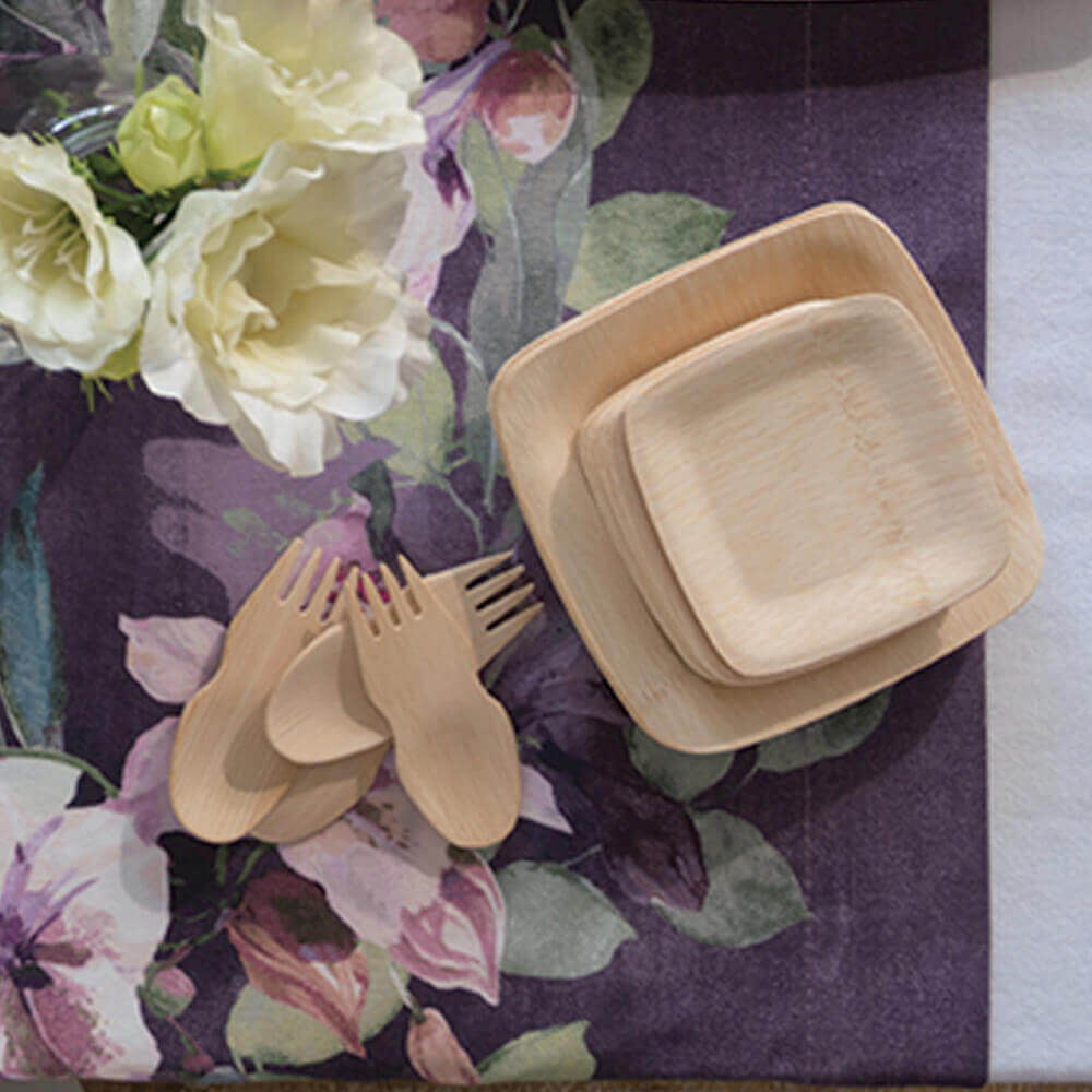 Disposable Bamboo Square Plates