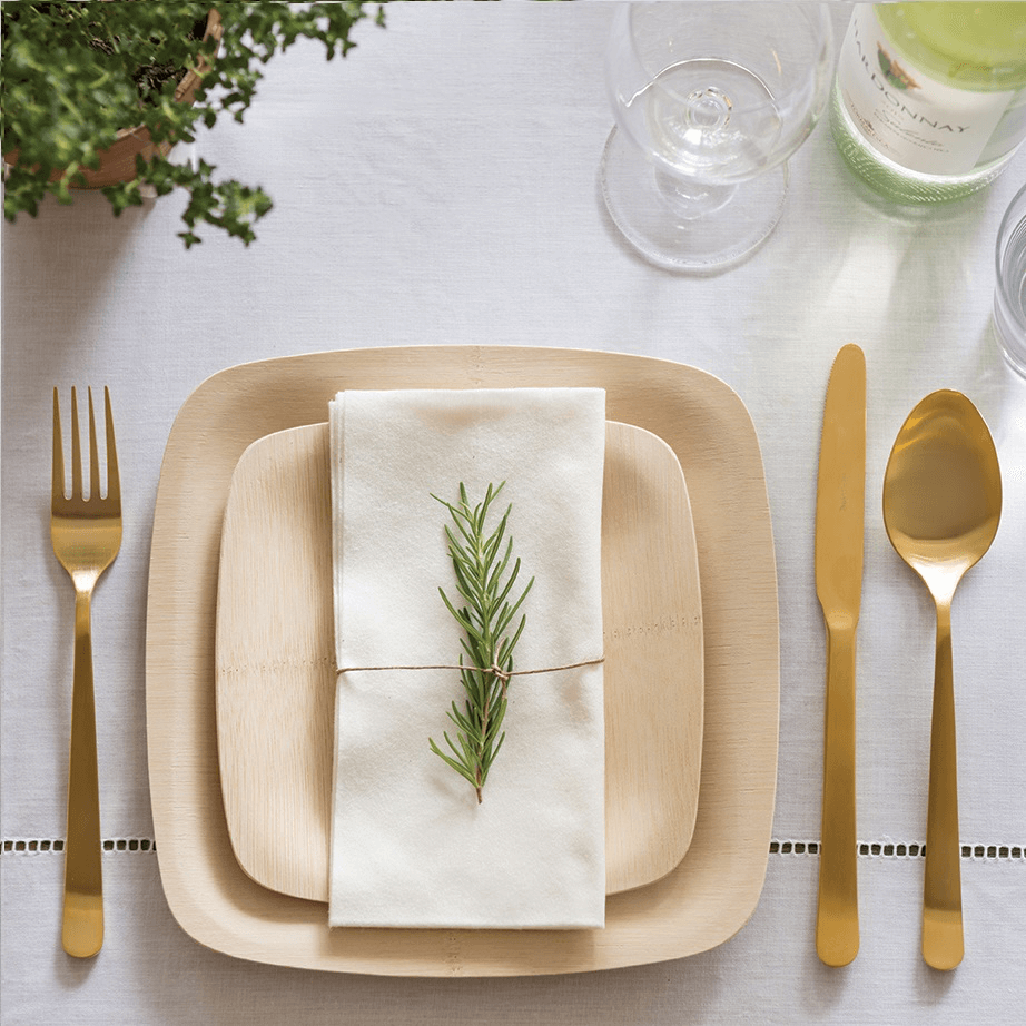 Disposable Bamboo Square Plates