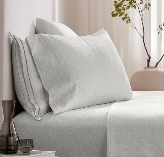 Signature Hemmed Pillowcase Set - Mist Cotton Bloom