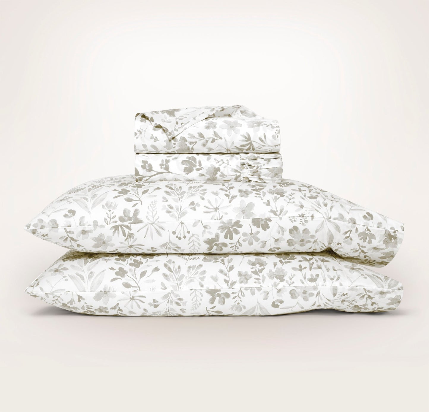 Signature Hemmed Sheet Set - Pewter Botanical