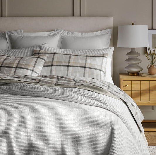 Flannel Sheet Set - Pewter Heathered Plaid