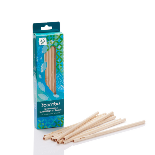 Disposable Bamboo Straws. Box of 24