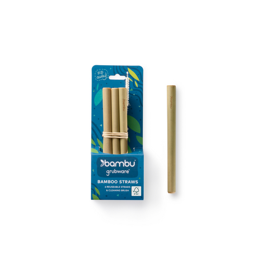 Reusable Short Bamboo Straws, set of 6