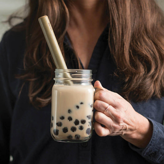 Reusable Jumbo Bamboo Straws, set of 4