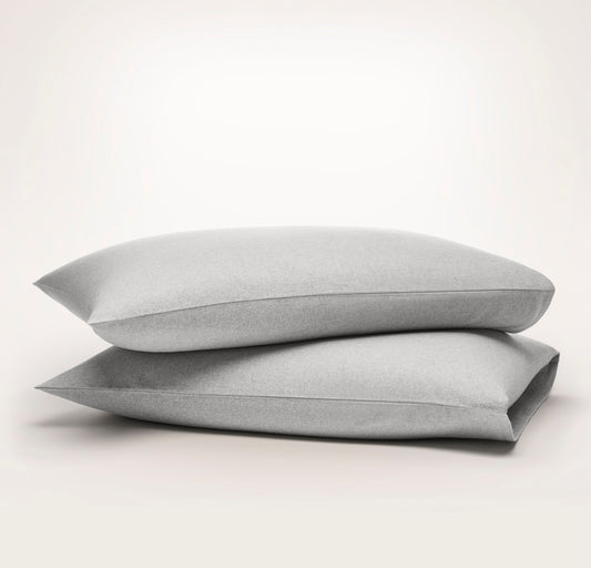Flannel Pillowcase Set - Heathered Grey