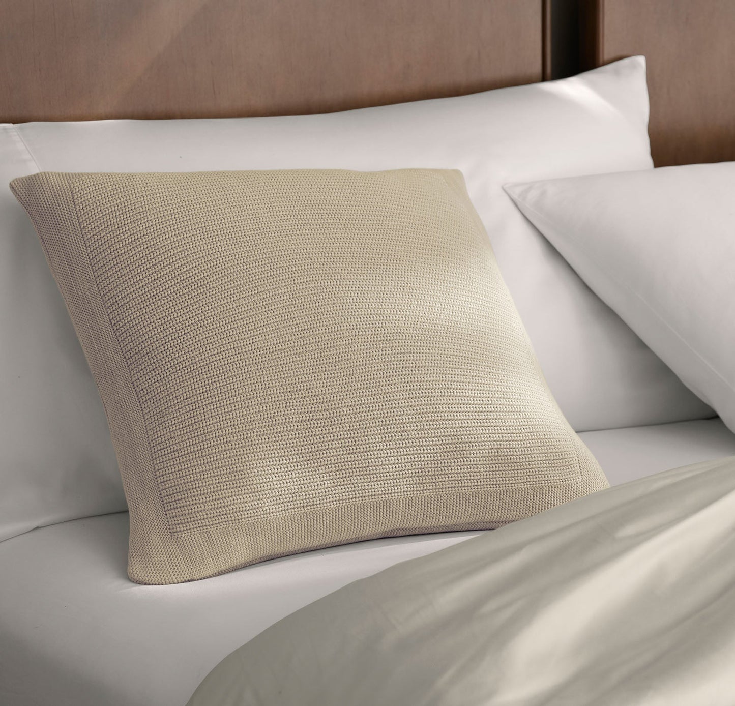 Ribbed Knit Pillow Cover (20x20) - Heathered Oatmeal