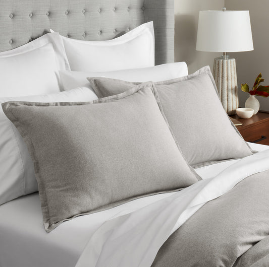 Flannel Duvet Set - Heathered Grey