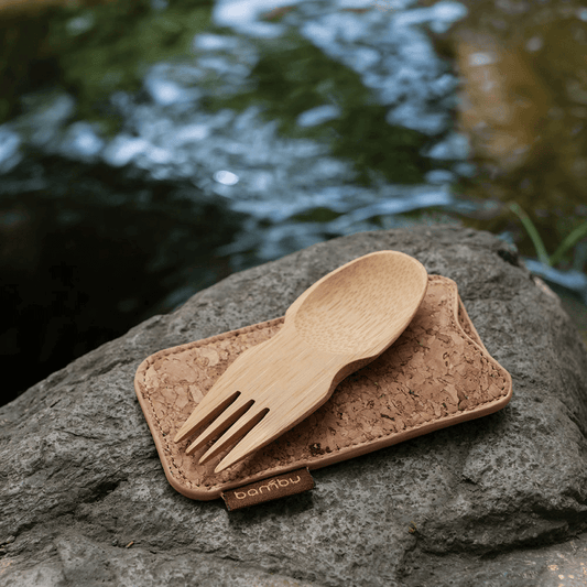 Bamboo Spork Set: Spork & Cork