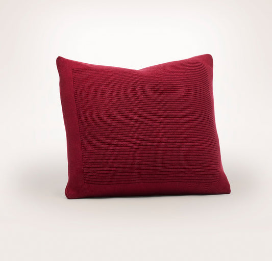 Ribbed Knit Pillow Cover (20x20) - Cranberry