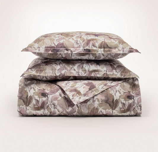 Signature Hemmed Duvet Set - Plum Dahlia