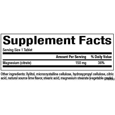 Magnesium Citrate 150 mg Chewable Tablets